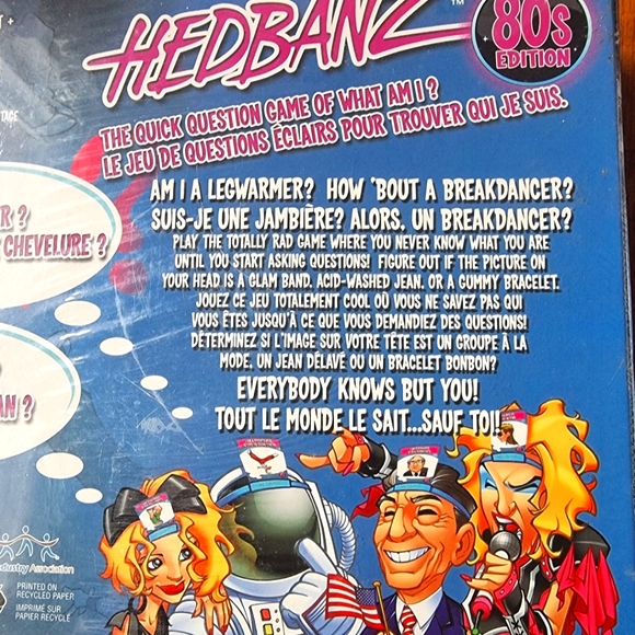 Hedbanz 80's Edition 2006 Family Group Board Game Canadian Bilingual Edition - Picture 4 of 5